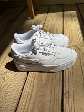 Puma All-White Low Platform Sneakers